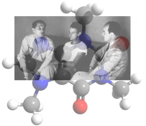 Stanislaw Ulam, Richard Feynman y John von Neumann. Molécula de cafeina